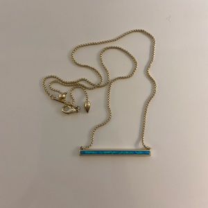 Kendra Scott opal blue bar necklace
